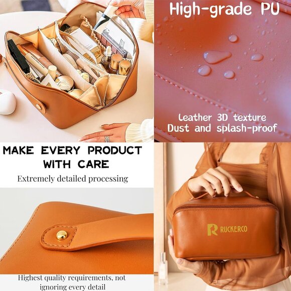 Travel Makeup Bag, Large Capacity Cosmetic Bags for Women,Waterproof - Picture 4 of 6